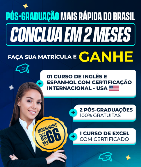 A Maior Campanha Educacional do Brasil - Faça 01 PÓS-GRADUAÇÃO E GANHE +2 Cursos de Pós Grátis + 7 Cursos de Extensão